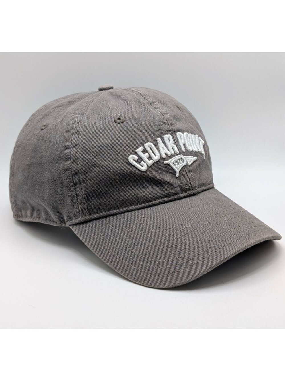 Cedar Point Amusement Park The Game Baseball Hat Adjustable Strap Back Gray Crew